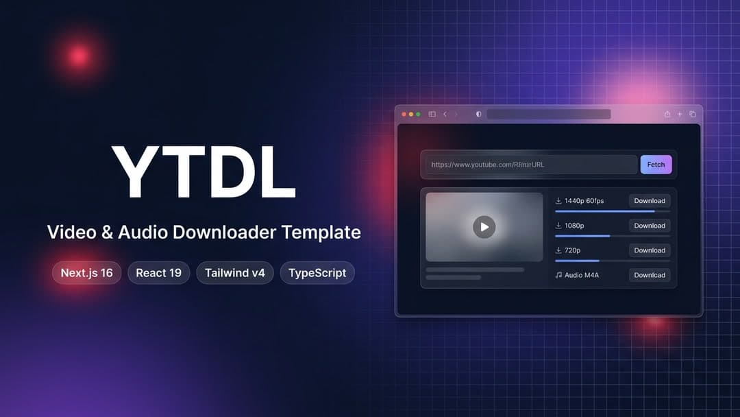 YTDL – YT Video, Shorts & Audio Downloader (Next.js 16) preview 1