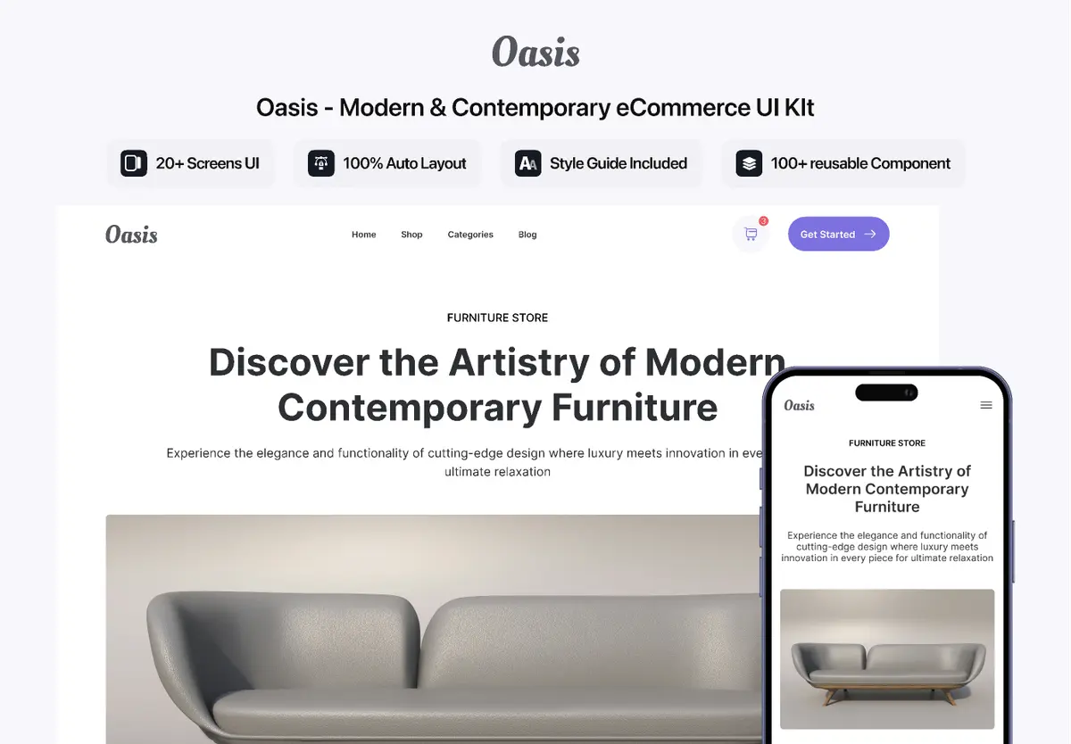 Oasis – Nuxt.js Modern Furniture eCommerce Template preview 1