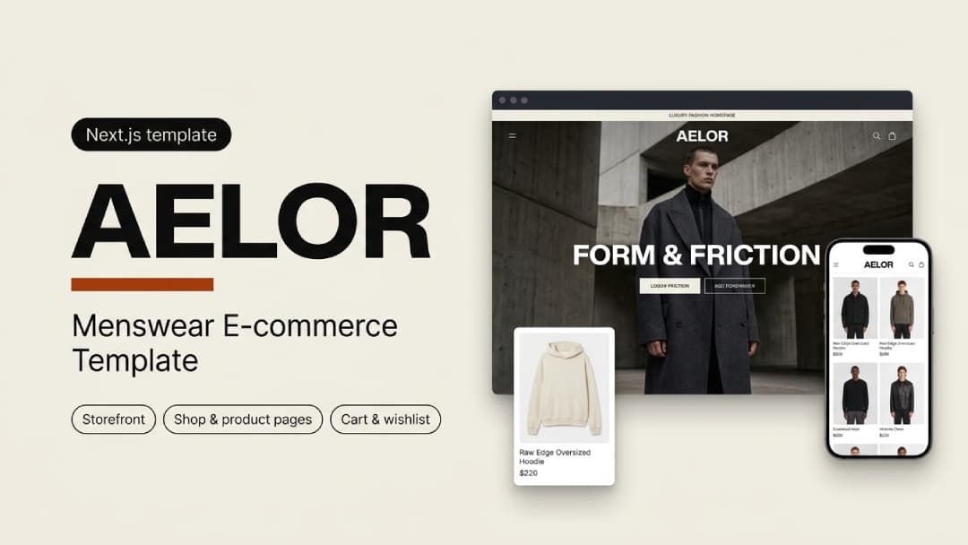 AELOR – Next.js Menswear E-commerce Template preview 1